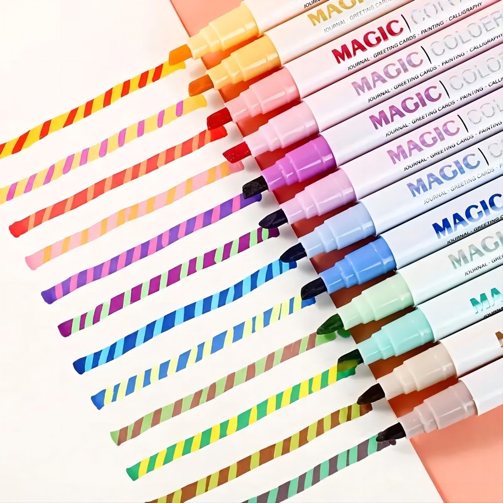 

Double-ended Magic Color Changing Highlighter Pen Set, Student Diary Scrapbook Painting, DIY Making, School office stationery