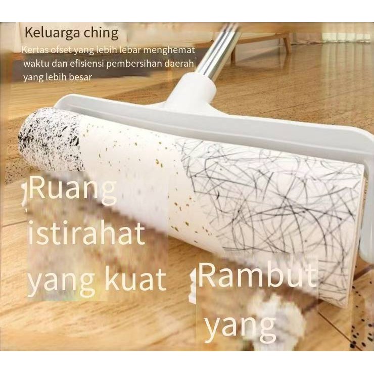 Rol stik rambut dengan gagang panjang/rambut pengisap abu debu rumah tangga