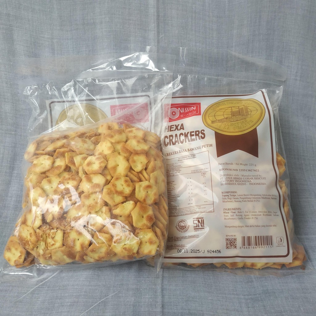 

MURAH - Nissin HEXA Crakers Krekers Rasa Bawang Putih 225g - Food, Cookies Snacks Kering