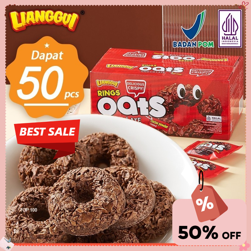 

[Jaminan kualitas] Kemasan independen Lianggui Halal Oat Chocolate Ring 50pcs/300g/box Mini Lebaran Best Seller Enak Cemilan Choco Snack Anak Biskuit Cookie HAMPERS LEBARAN IDUL FITRI JAJAN LEBARAN