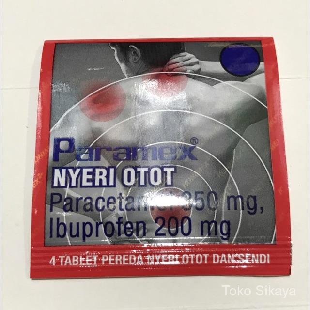 

PARAMEX NYERI OTOT ISI 4 KAPLET - Tablet Paracetamol Sachet Dus Pak Paramek Merah