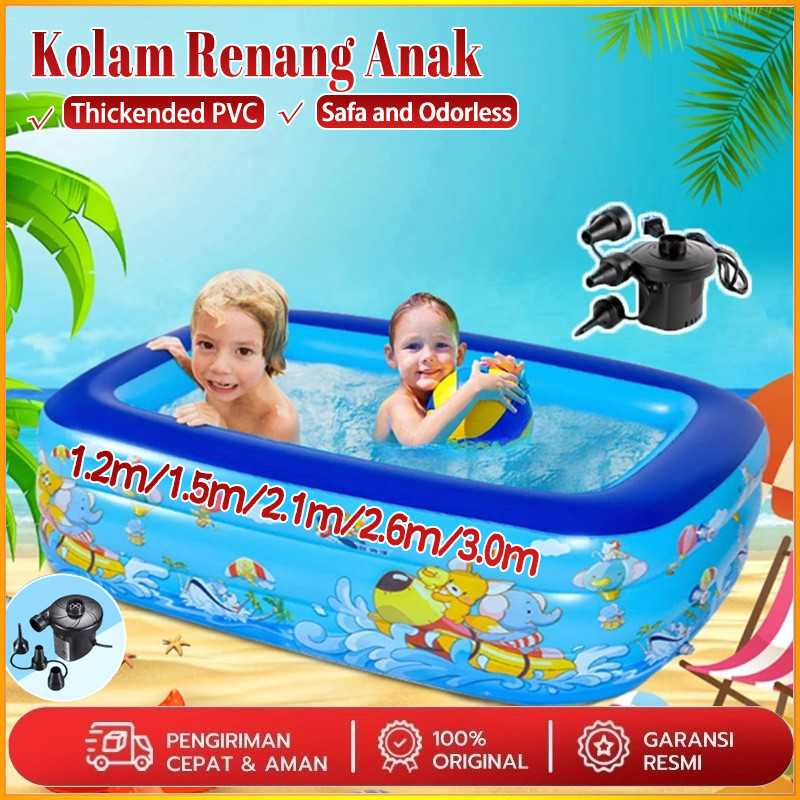 1.2-3.1M Kolam Renang Anak Jumbo 3Rings Kolam Renang Keluarga Tiup Besar Family Inflatable Swimming 