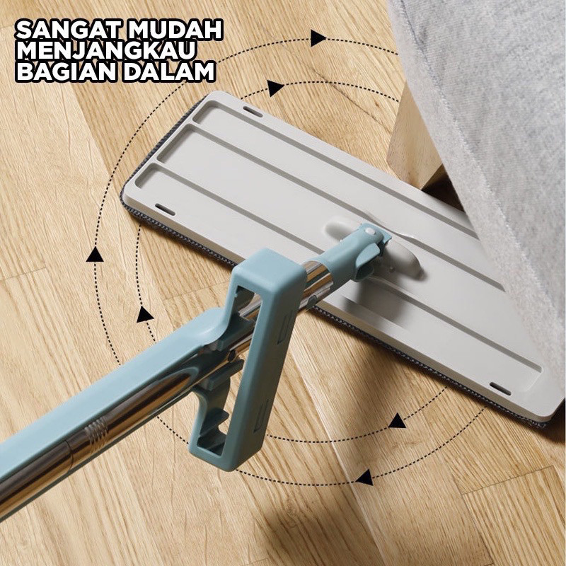 (GTT) Ultra Mop Microfiber Standing Mop Alat Pel Lantai Dengan Varian Warna Dapat Berdiri Dilengkapi