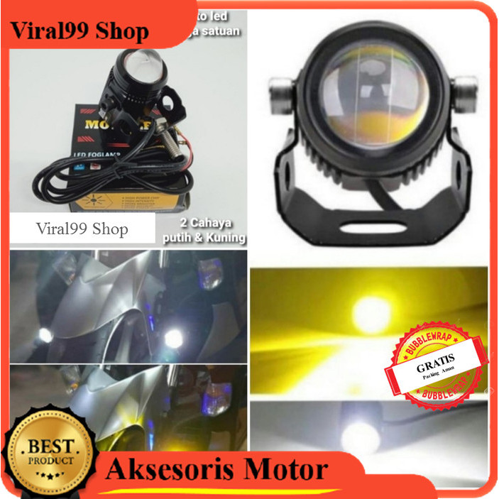 Lampu Motor D2 Laser Led Tembak Foglamp Moto Led Super Terang