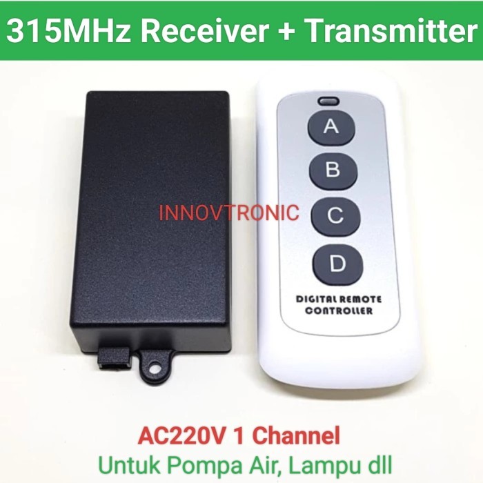 220V 433MHz / 315MHz Remote Control RX TX Pompa & Lampu 1Channel - 315MHz220V1Ch