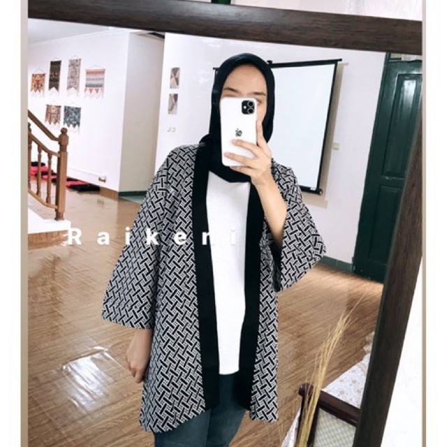 RAIKENI Kimono Batra | Kimono Outer Jepang | Kimono Wanita | Kimono Batik | Cardigan Batik | Jaket B