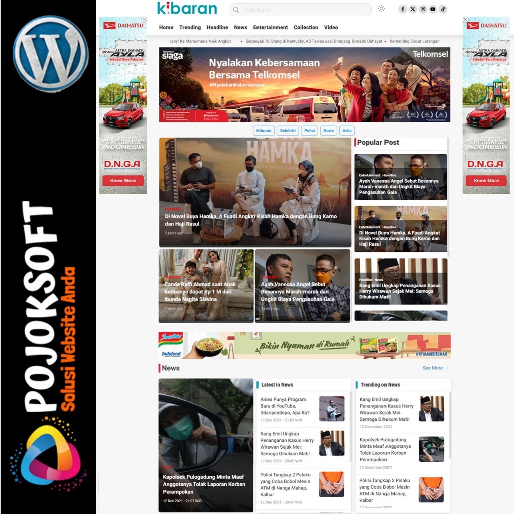 Kibaran Wordpress Theme Berita Mirip Kumparan