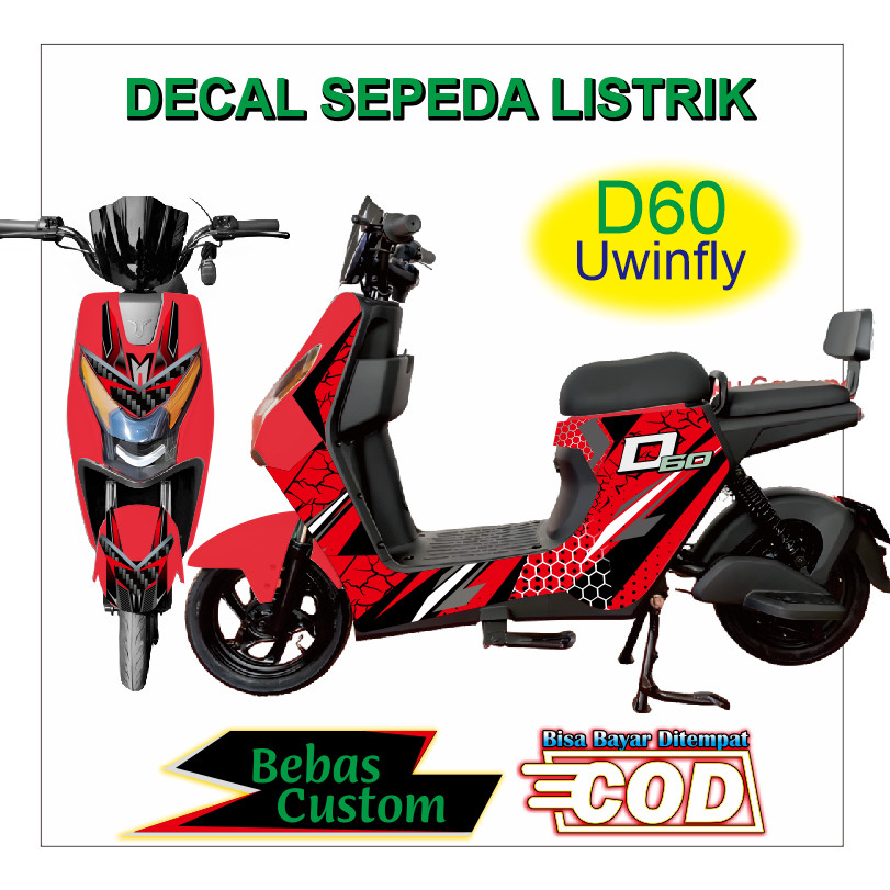 D60 Uwinfly STRIPING Sepeda Listrik DECAL STIKER Merek setiker Ofero Genio Pacific United Viar Exoti