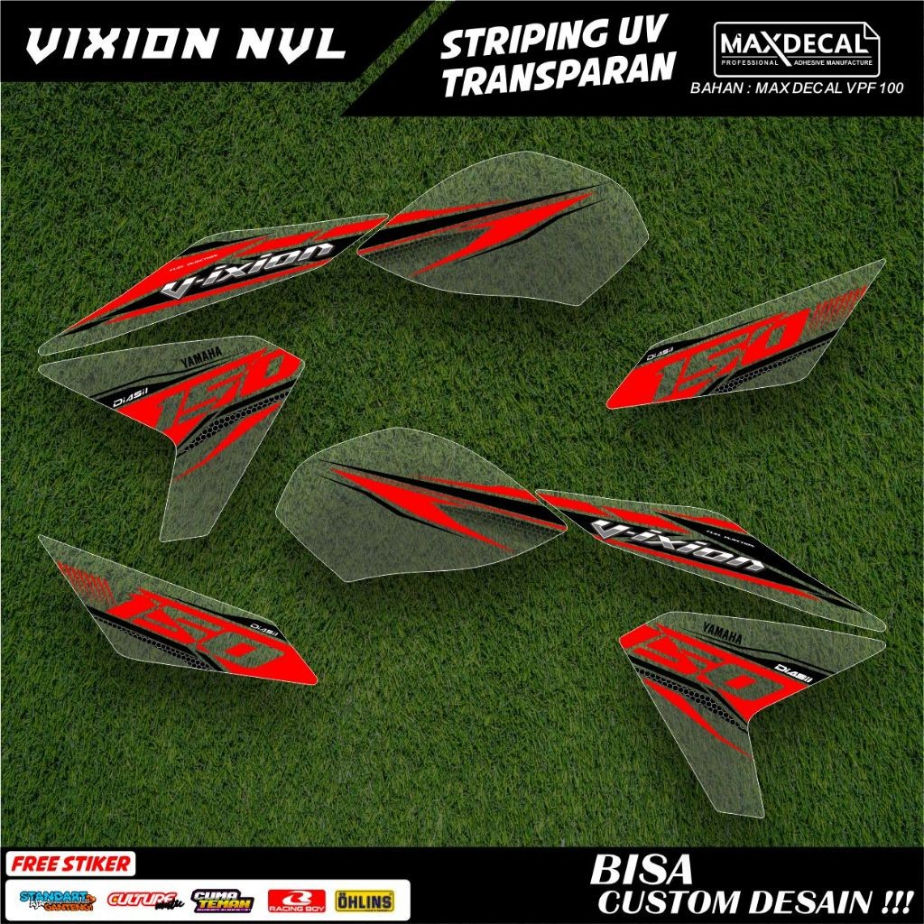 Striping Transparan Yamaha Vixion Old Stiker Setripping Motor Nvl Nva 155 Transparan Custome Decal S