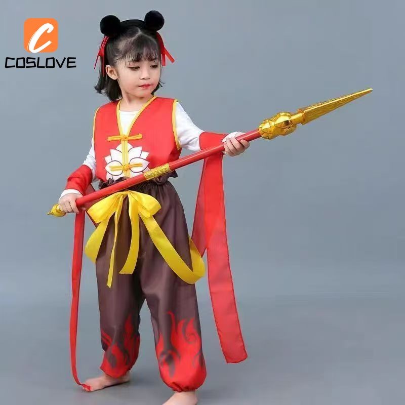 Anime Movie Nezha Cosplay Clothing Full Set Costume Suit For Boy Outfit Red Vest Cosplay Clothing Ne