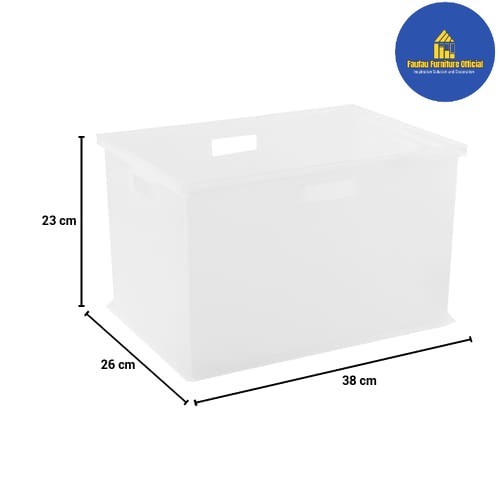 

BEST QUALITY Keranjang Kotak Storage Wadah Penyimpanan Serbaguna 38x26x23cm_Putih