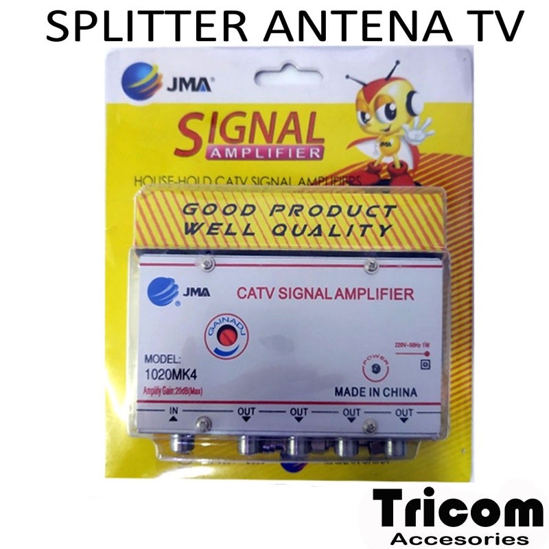 Splitter Booster Antena TV Cabang Antena Pararel CATV Signal Amplifier