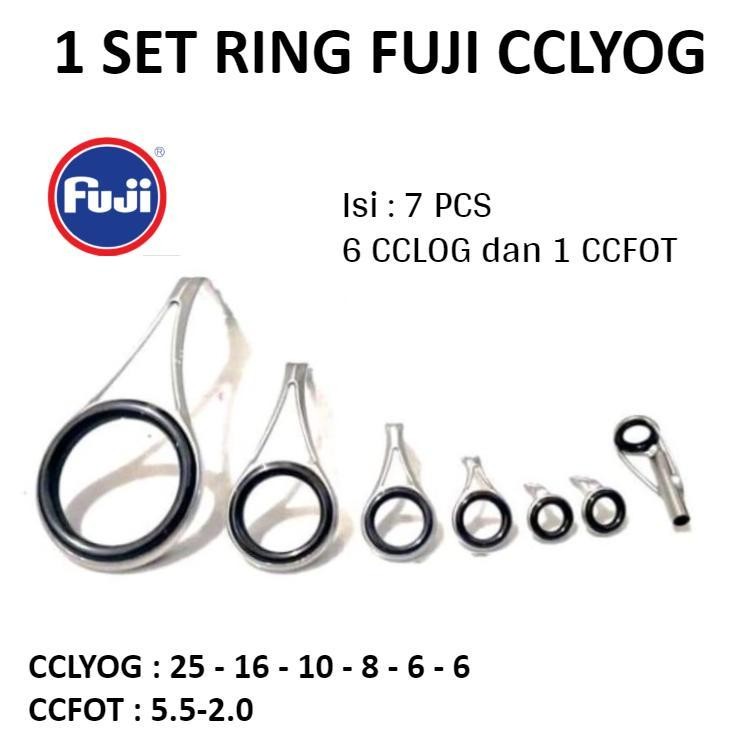 GPJ Ring Guide 1 Set Fuji Cclyog Isi 7 Pcs Kolongan Keramik Marit Buat Custom Joran Pancing Spinning