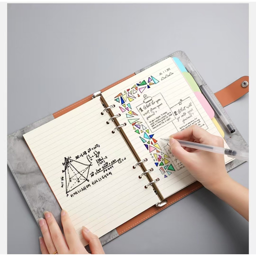 

New A5 PU Leather Notebook Binder, Refillable 6 Round Ring Binder Cover for A5 Filler Paper, Notebook Personal Planner Binder