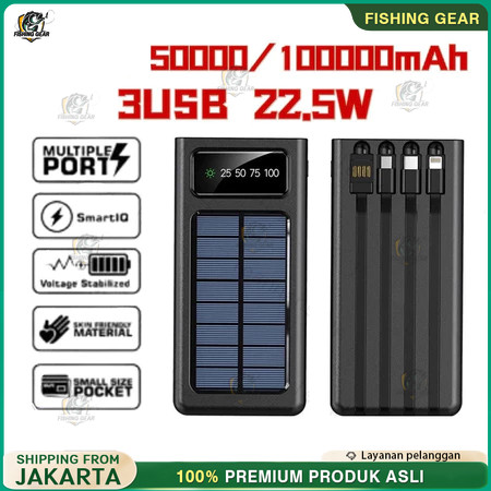 Solar Power Bank Robot 50000/100000 mAh Original 100% Fast Charging 22.5W PD20W 4 USB Ports Powerban