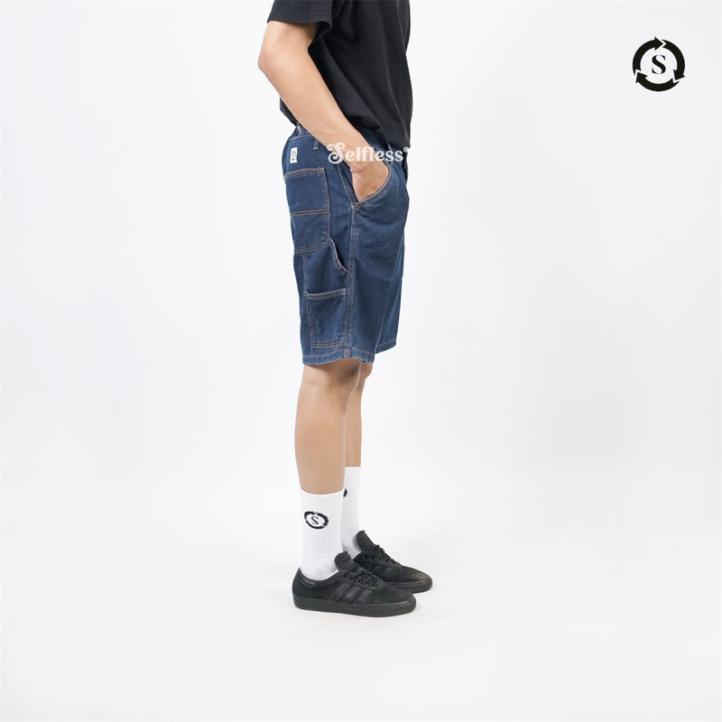 SELFLESSANDCARE - Short Carpenter Pants - Celana Pendek Carpenter Jeans Denim Pria