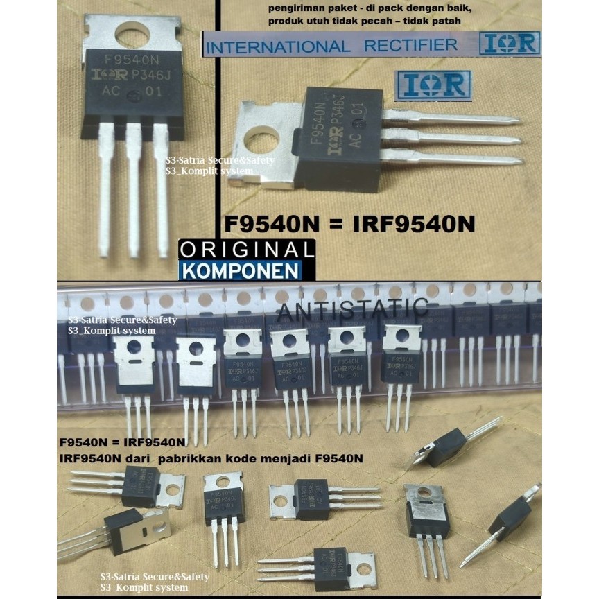 Mosfet IRF9540N Transistor IRF9540 IRF 9540 N IC 9540N
