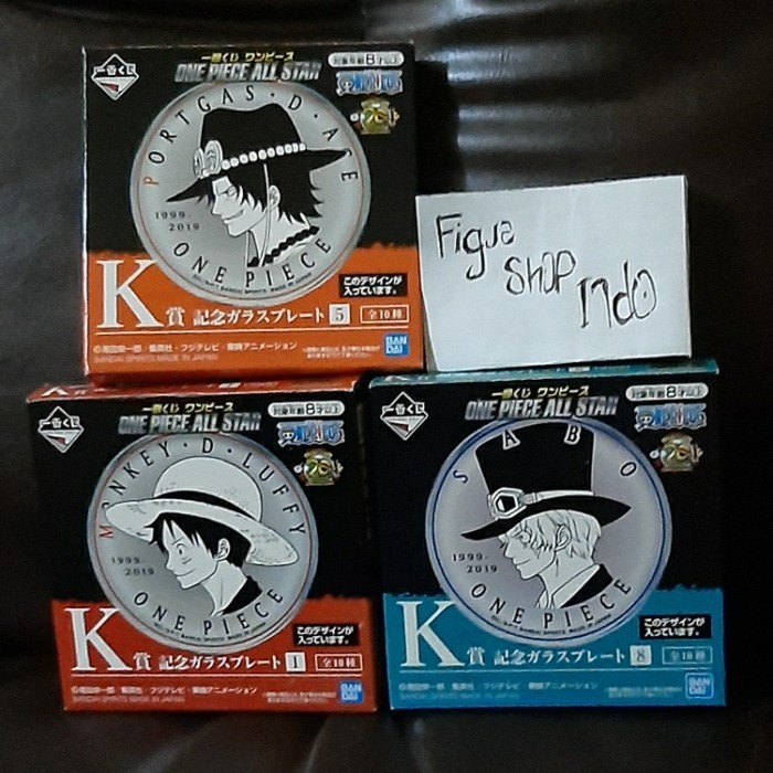 Plate Piring ichiban Kuji Ikuji Ace Sabo Luffy (Original)