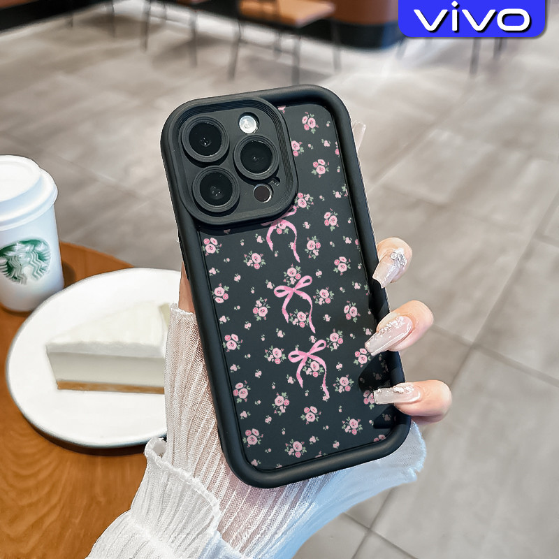 Coquette Bow-Tie Keren Silicone Case VIVO Y17s Y12 Y12s Y20 Y15s Y21 Y16 Y22 Y02 Y17 Y27s Y19 Y30 Y9