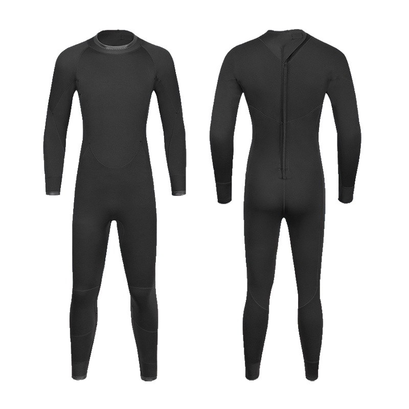 DIVESTAR 3MM Neoprene Wetsuit Setelan Selam Scuba Pria Satu Potong Lengan Panjang Anti-Jellyfish Set