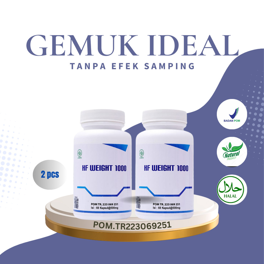 HF - PAKET 2 PCS Weight 1000 Suplemen Penggemuk Badan Mass Gainer 60 Kapsul MALIKA STORE