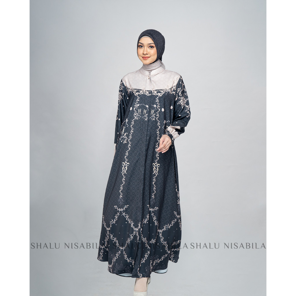 [HOT NEW] Shalu Nisabila - Wardah Dress Eksklusif Printing Gamis Wanita Muslimah