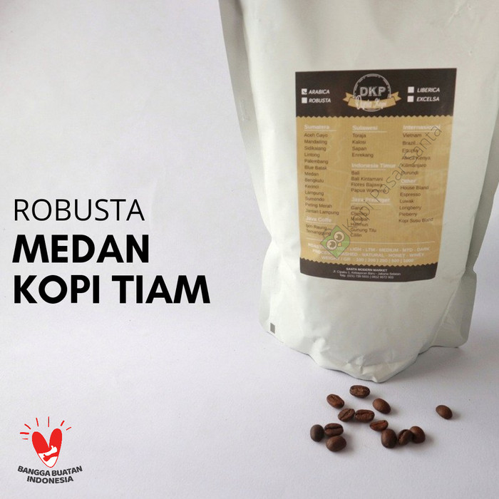 

ROASTED COFFEE BEANS/ BIJI KOPI / PASAR SANTA / ROBUSTA MEDAN KOPITIAM - BIJI, 1 kg
