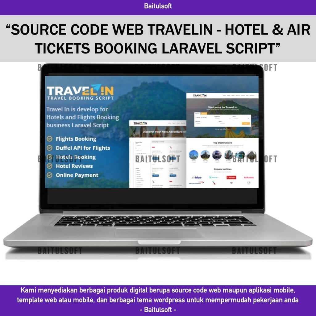 SOURCE CODE APLIKASI WEB TRAVELIN - HOTEL & AIR TICKETS BOOKING LARAVEL SCRIPT D97 BLASTCODE