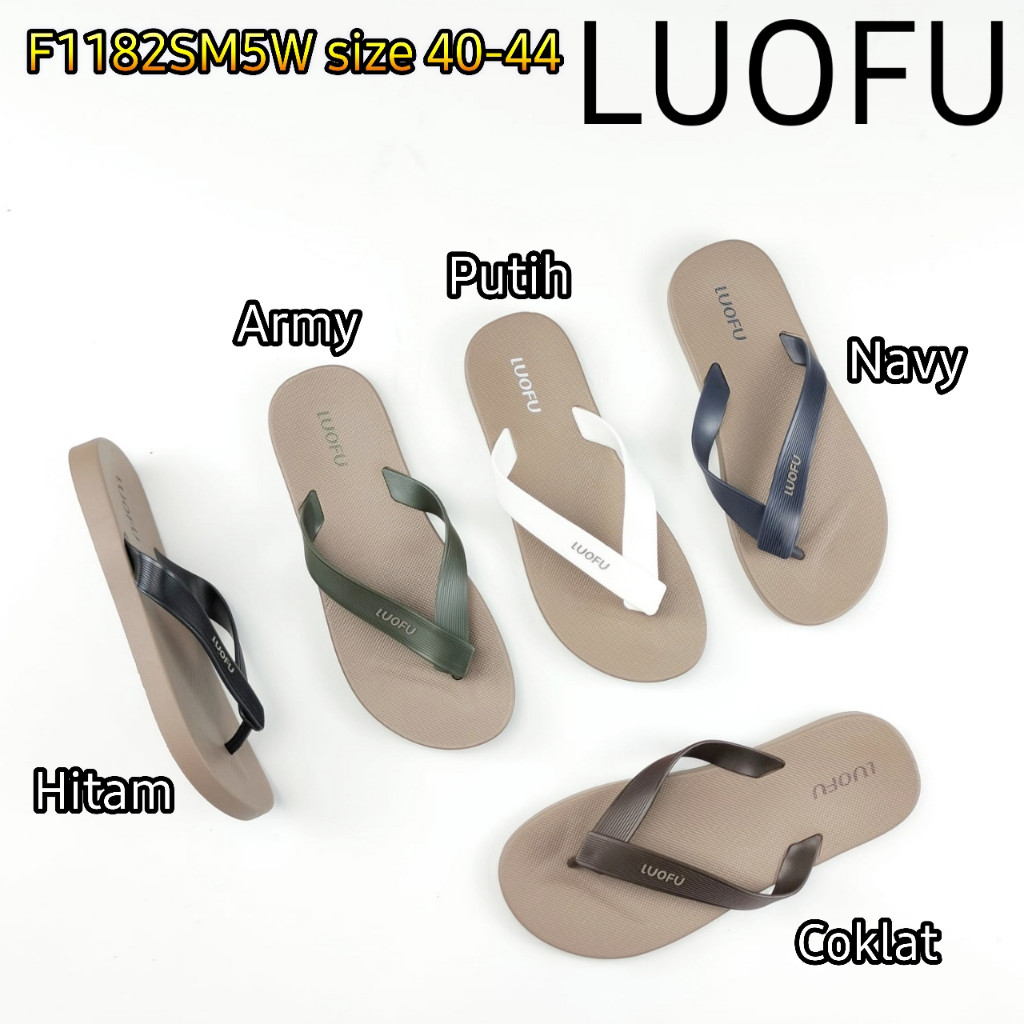 AMAISHOP F1182SM5W LUOFU ORIGINAL jelly sandal jepit cowok karet sendal pria import