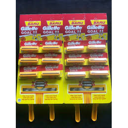 Pisau Cukur jenggot /kumis Gillette Goal Kuning 2 mata pisau 12 pcs