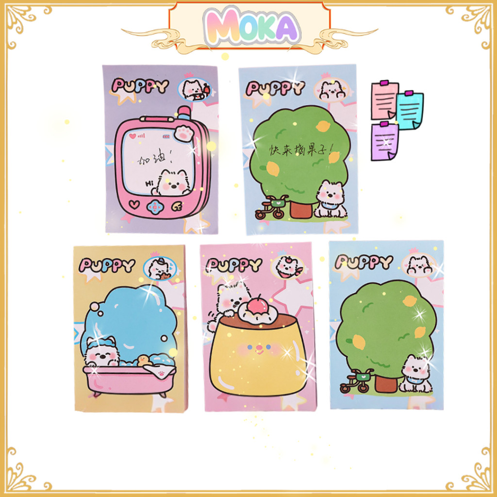 

MOKA Cartoon Inspired Deco And Journaling / Sticky Notes Motif Anak Anjing / Notes Tempel Bentuk Animal Menggemaskan MKA52