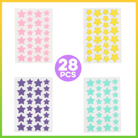 Stiker Jerawat Bintang Star Hydrocolloid Acne Pimple Patch Colorful