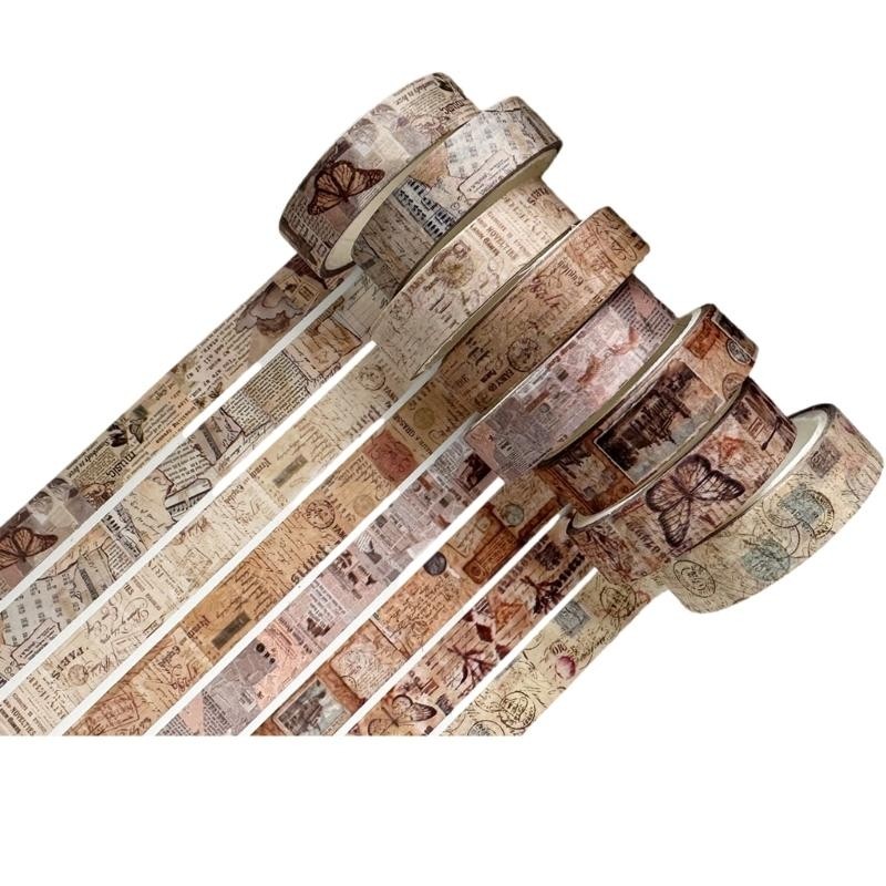 

P82F 8Pcs Aesthetic Decorative Tape 10mm Wide Art Masking Tape Scrapbooking Decoration Tape for Scrapbooking Journal Album