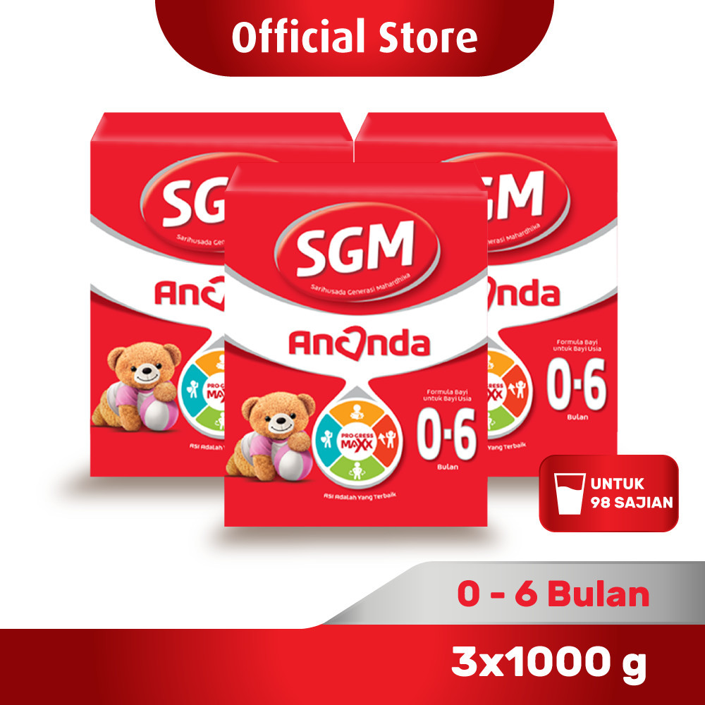 

SGM Ananda 1 (0-6 Bulan) Formula Bayi Bubuk 1000 gr x 3 hemat