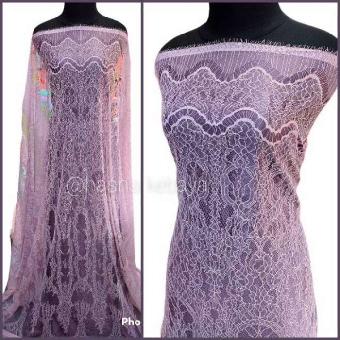 ✨LARIS✨ -brokat chantilly warna ungu Lilac brukat santily chantily kain kebaya