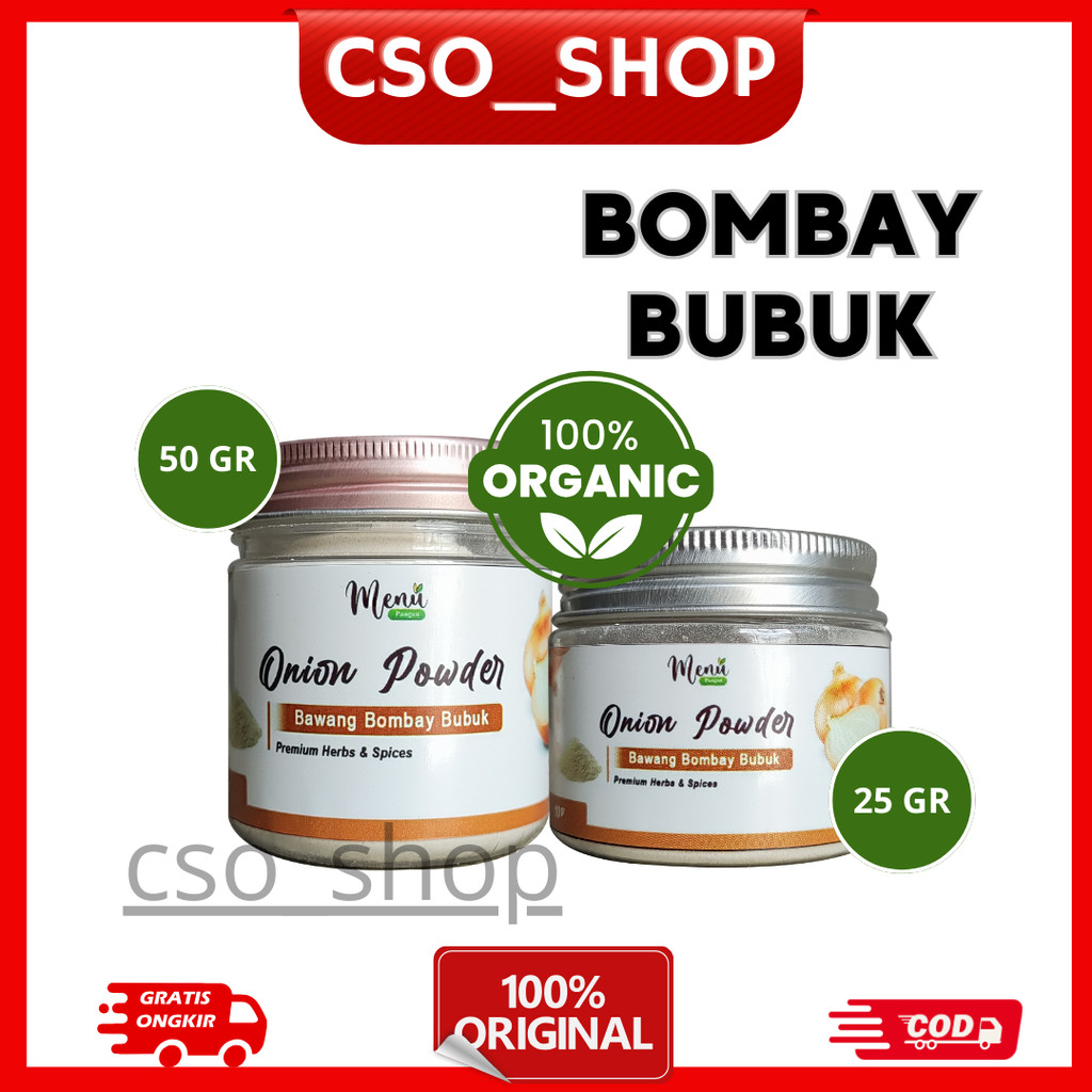 

Bawang Bombay Bombai Bubuk Premium Alami - Onion Powder Menu Pangan - Bumbu Dapur Praktis & Nikmat