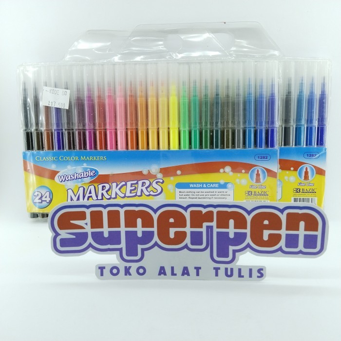 

Spidol Washable 24 Warna Bazic