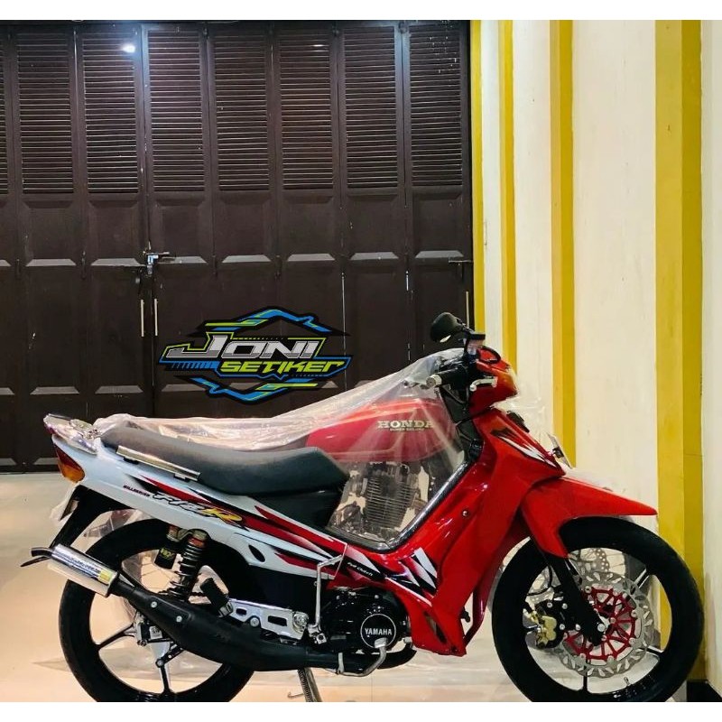 Striping lis sticker standar ORI yamaha fiz r fizr f1z r milenium merah putih stiker fizr milenium