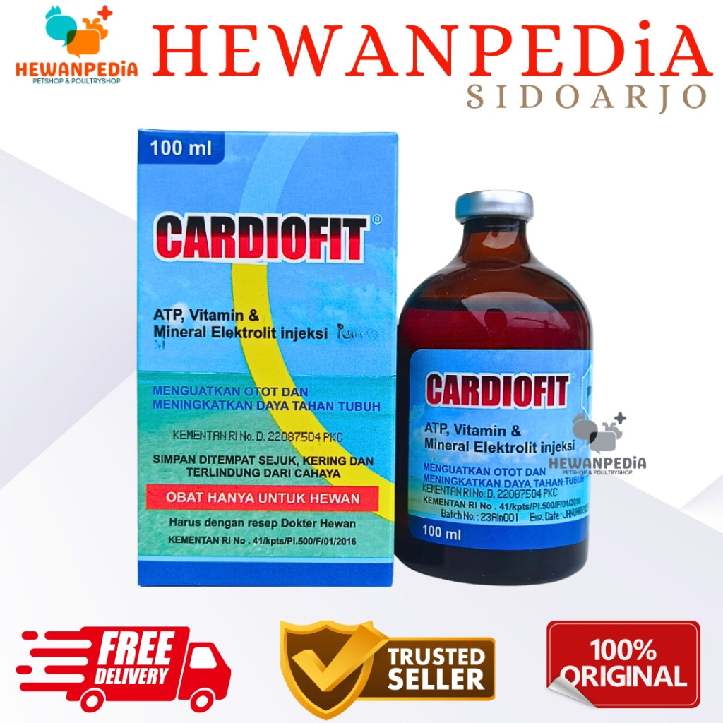 CARDIOFIT BOOSTER FORTE 100 ml Hewanpedia - ATP Vitamin Mineral Penguat Otot Hewan Sapi Ambruk Ketos