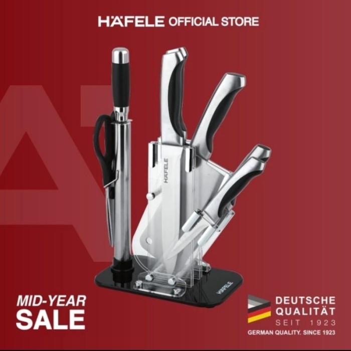 

hafele acrylic stand knife set - pisau premium isi 7 unit original
