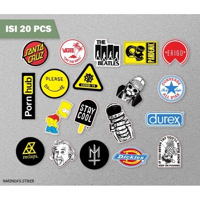 

MURAH Stiker Sticker Pack SKATEBOARD Logo Brand Untuk Laptop Case Tumbler Koper