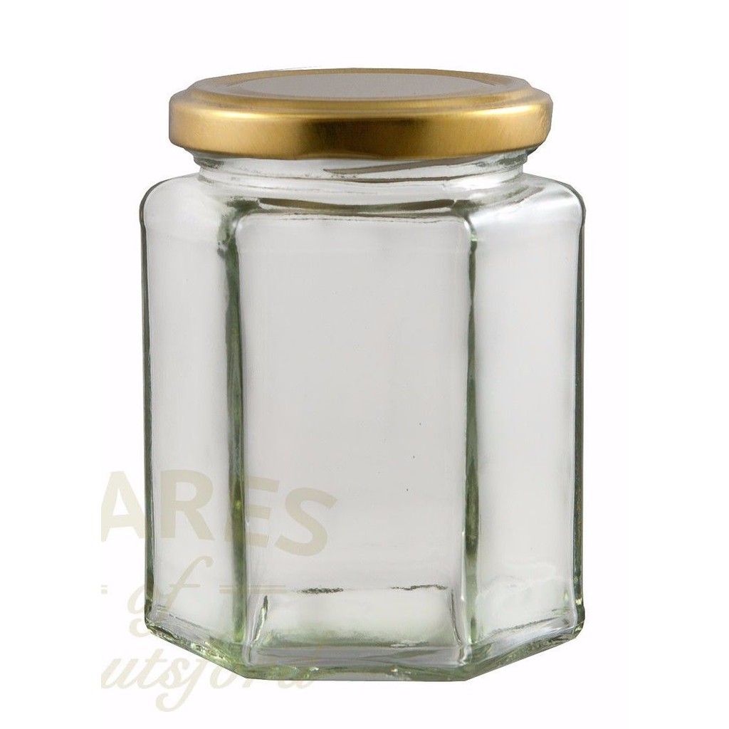 

New! 4oz (110ml) Hexagon Glass Jam Jelly Jars with Gold Lid,Bulk 12Pack,USD25.2/lots