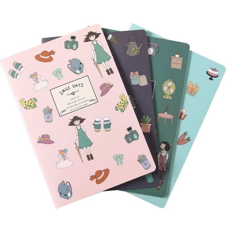 

4 pcs/Lot A5 Notebook 30 Sheets Kawaii Stationery Cute Notepad Diary Book Journal Record Office School Supplies For Kids Gifts