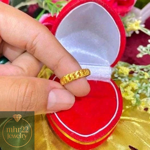 promo terlaris.....cincin rantai polos emas asli 24k kadar 17,8 emas muda ada surat dan dompet