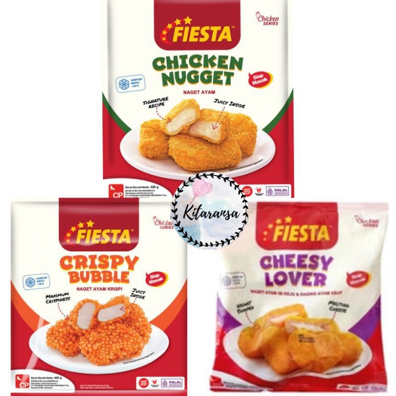 

Chicken Nugget Fiesta/Stik Chicken Nugget Fiesta/Nugget/Fiesta 400gr/Stick Chicken Nugget/Crispy Nugget Fiesta/Fiesta Spicy Nugget/Fiesta Cheese Lover