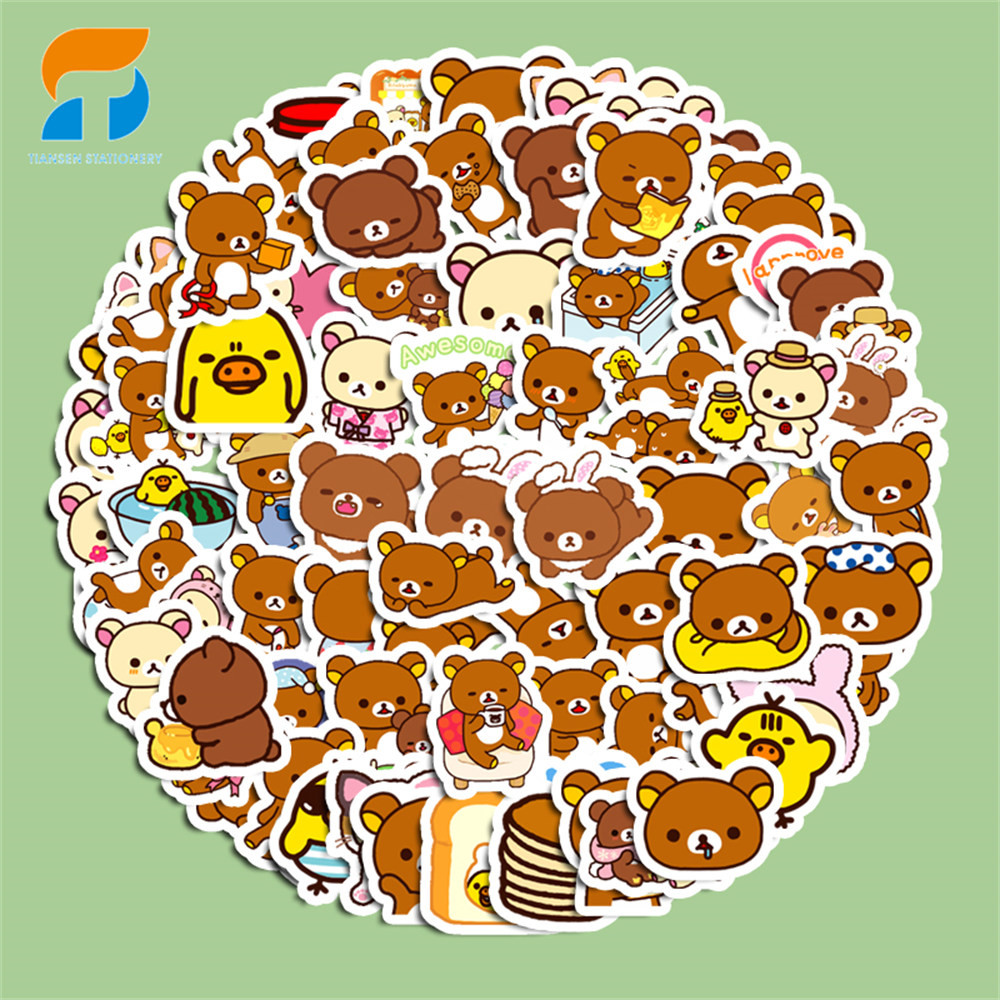 

100pcs stiker Beruang Mudah yang Lucu DIY untuk Komputer, Washi, Scrapbooking, Laptop, Alat Tulis, Seni, dan Kerajinan.