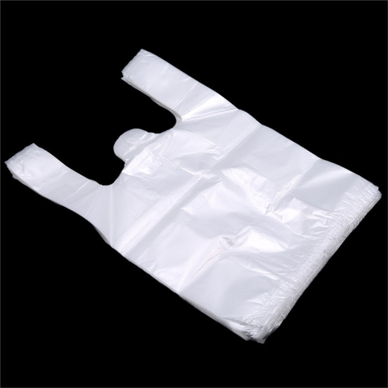 

100Pcs Supermarket Plastic Bags With Handle Useful Plastic Storage Transparent Shopping Bag Roll Food Packaging Keep Fresh Tools