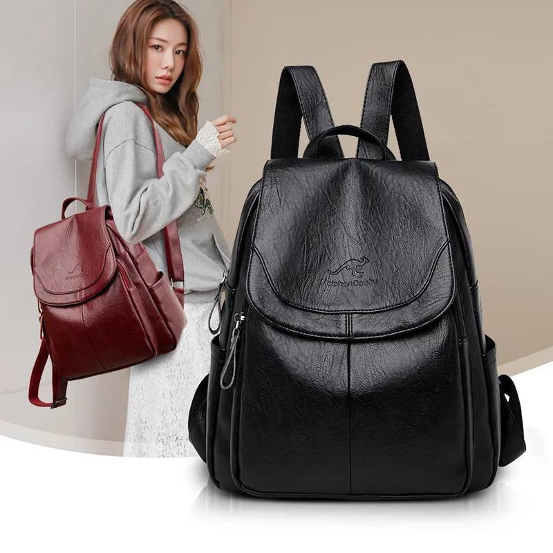 Tas Ransel Wanita Semi Kulit Tas Ransel Wanita Korean Style Tas Ransel Wanita Kulit Sintetis Tas Ran