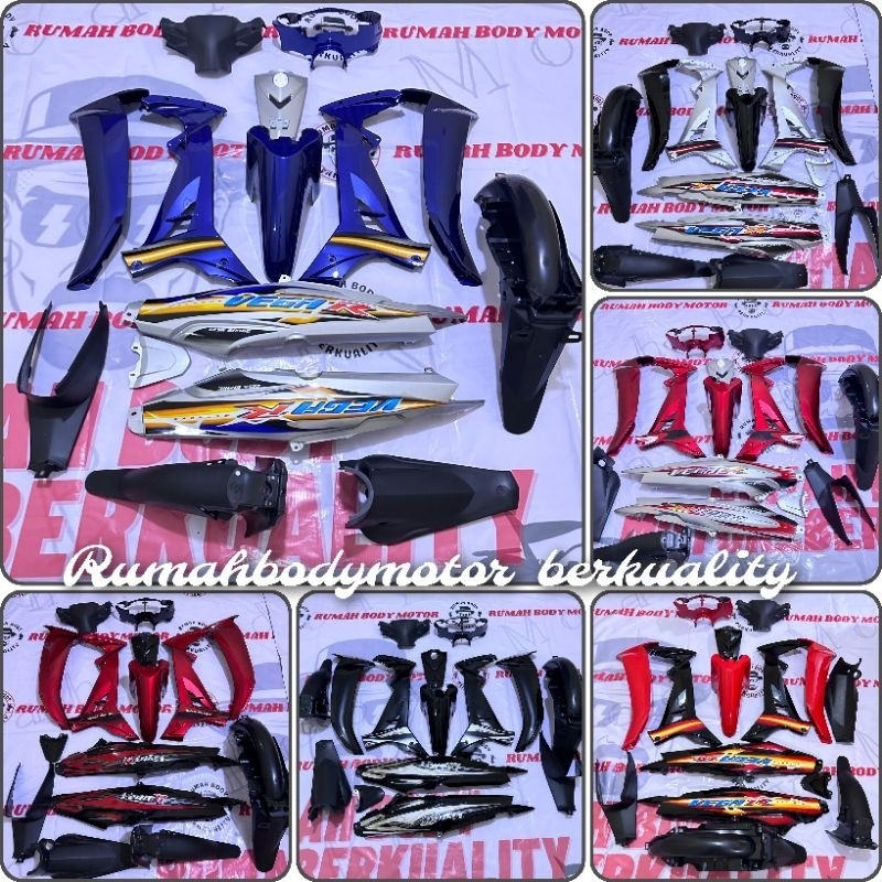 Yamaha vega r new Cover full body kasar dan halus vega r new plus striping terlaris
