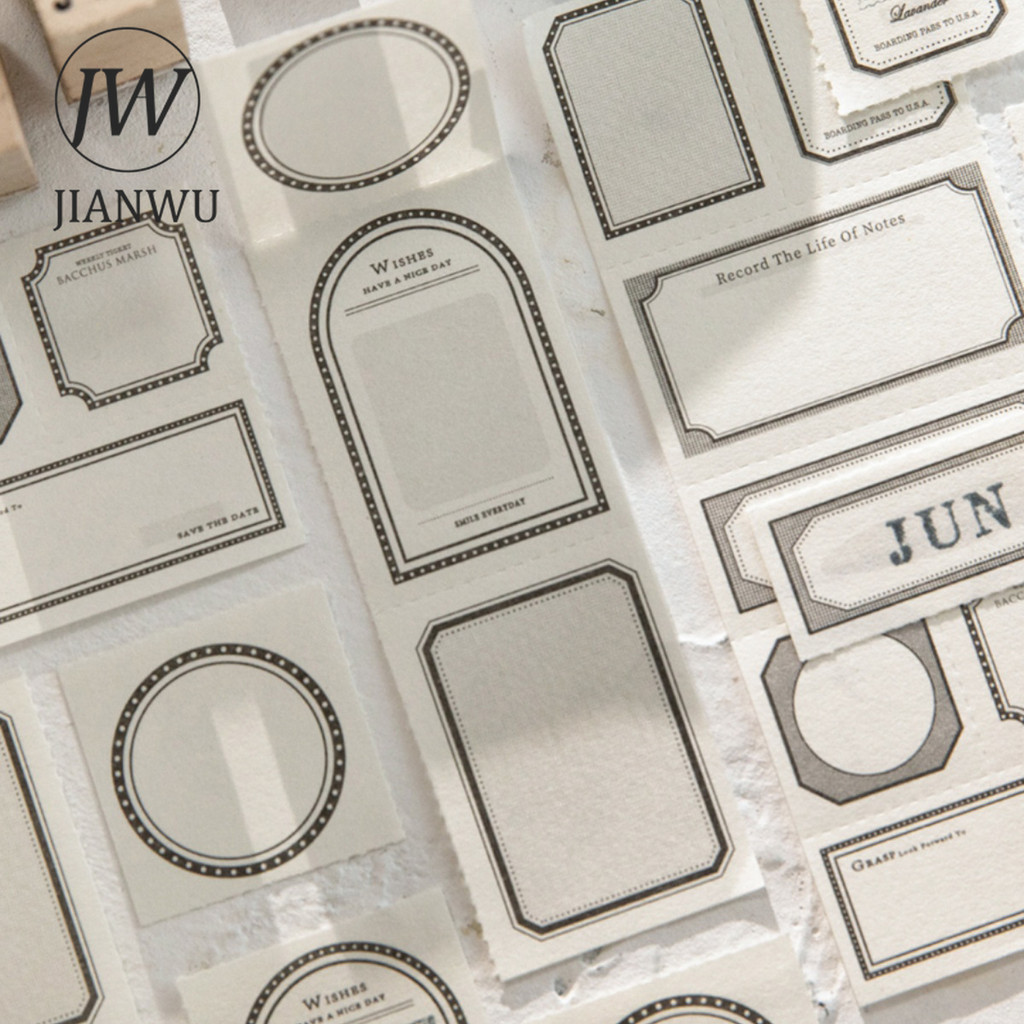 

JIANWU Border Diary Series Vintage Tearable Material Collage Memo Pad Creative DIY Junk Journal Scrapbooking Stationery